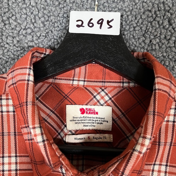 Fjallraven Fjallglim Stretch Long Sleeve Shirt - Women's Size S - Orange - Picture 2 of 9
